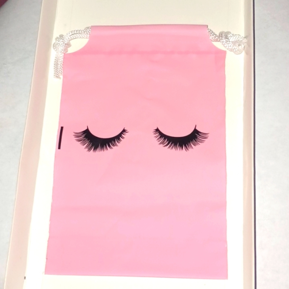 Set of 6 Pink organza Lash print bag